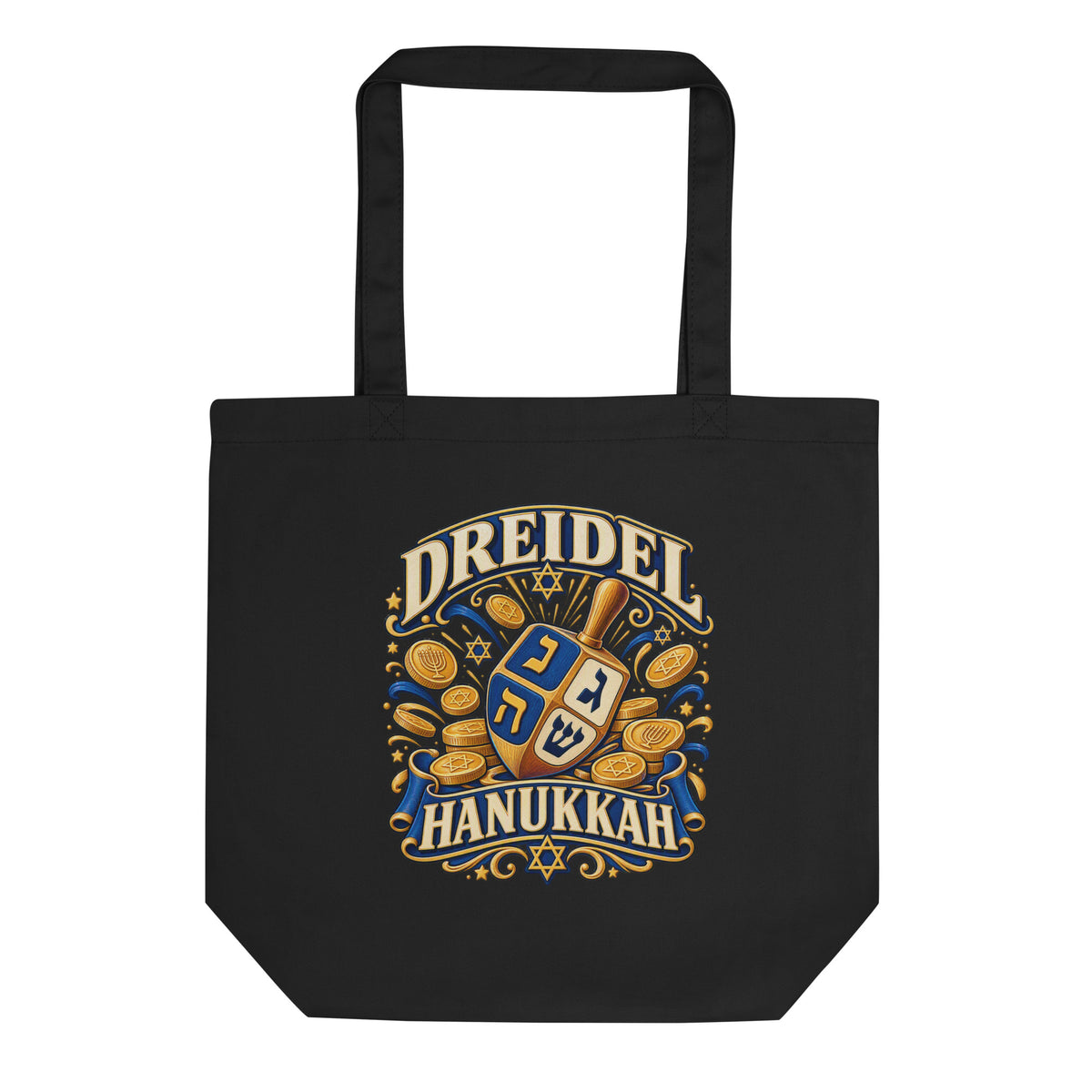 Hanukkah Dreidel Tote Bag — Black