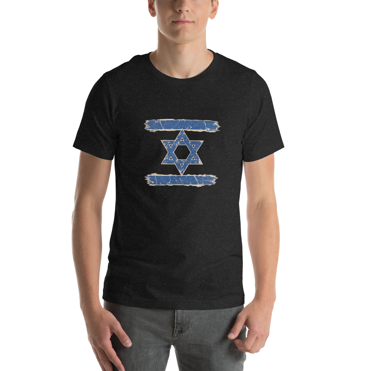 Vintage Israeli Flag T-Shirt — Black Heather