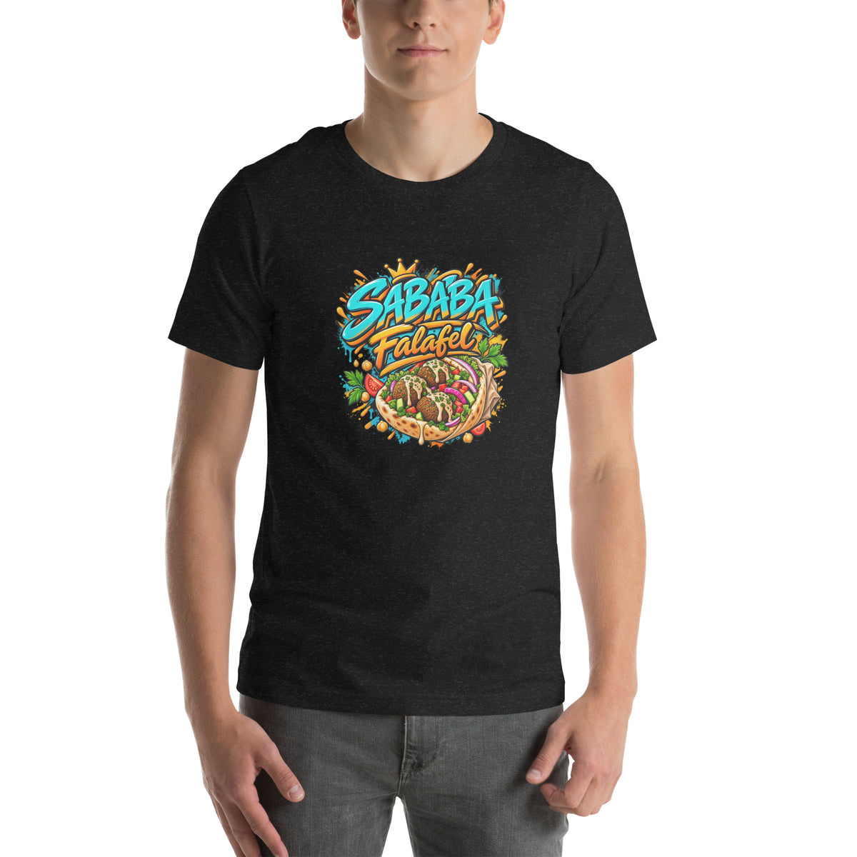 Sababa Falafel T-Shirt — Black Heather